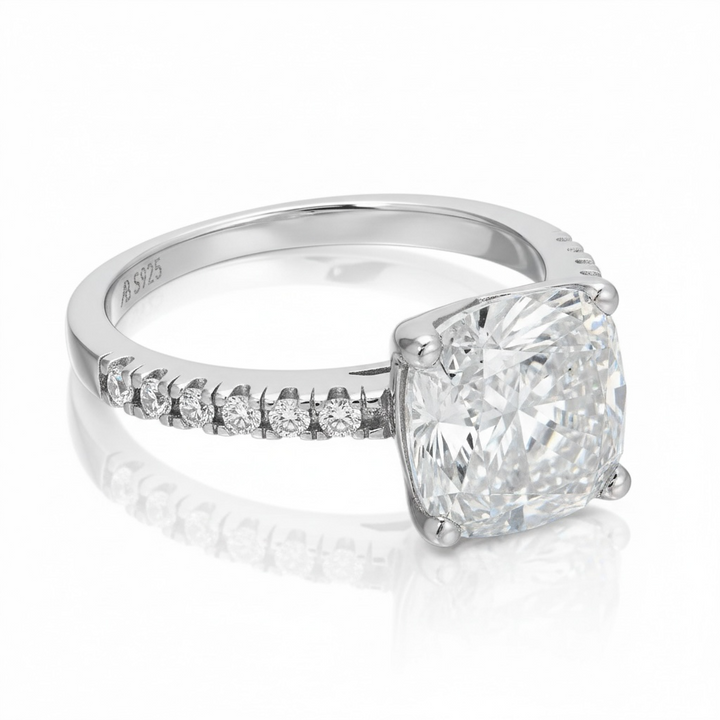 4 CT Cushion Cut Engagement Ring