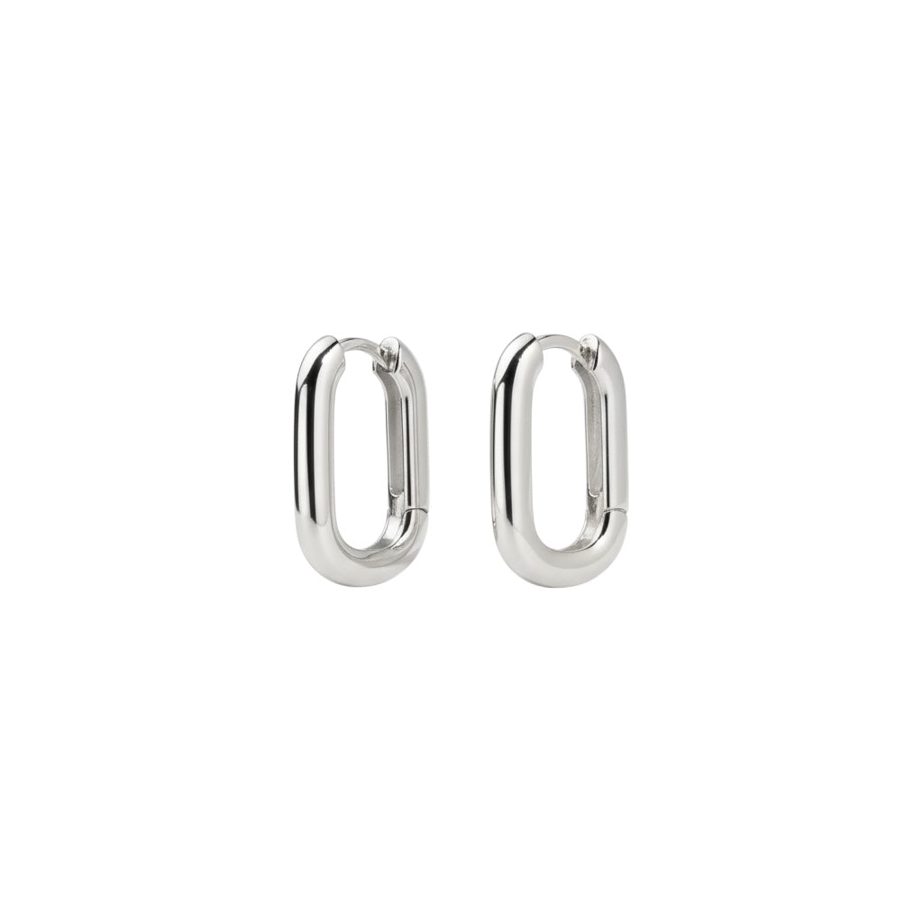 Oval Huggie Hoop Earrings