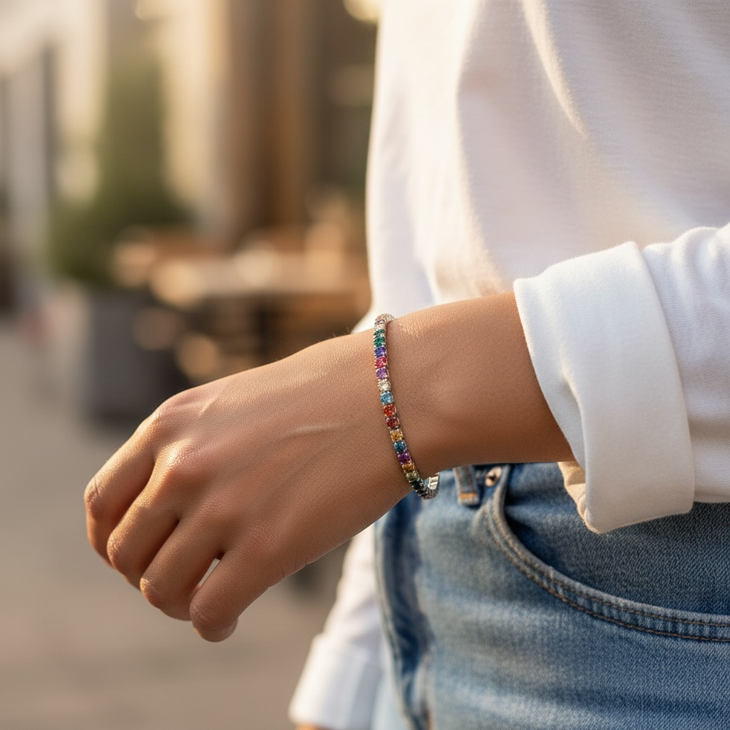 Rainbow Tennis Bracelet