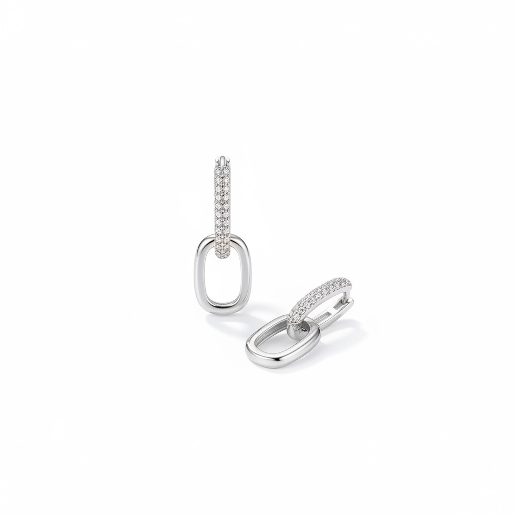 Pavé Link Drop Earrings