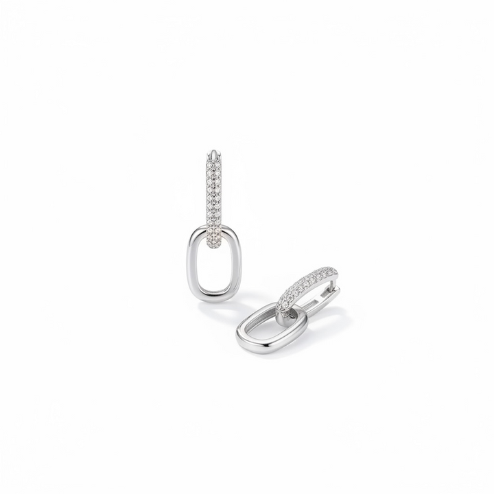 Pavé Link Drop Earrings