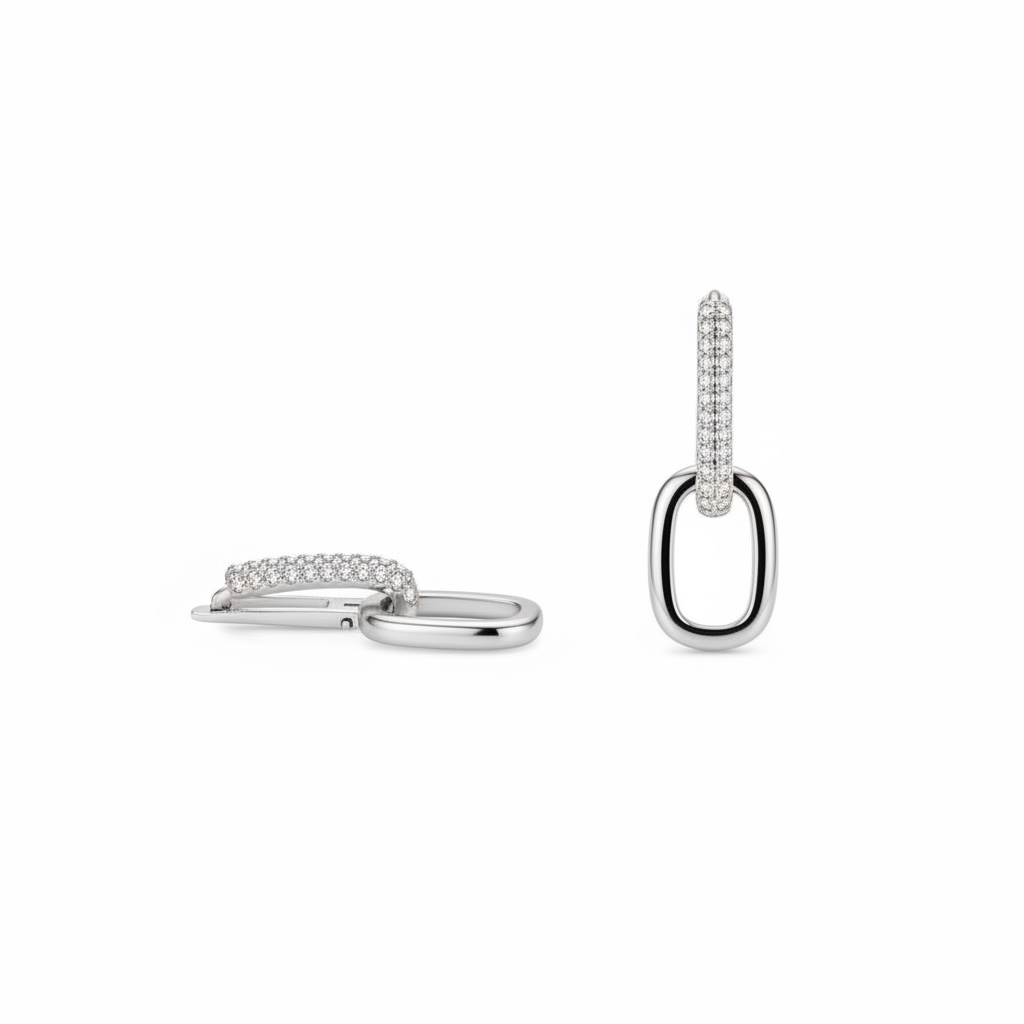 Pavé Link Drop Earrings