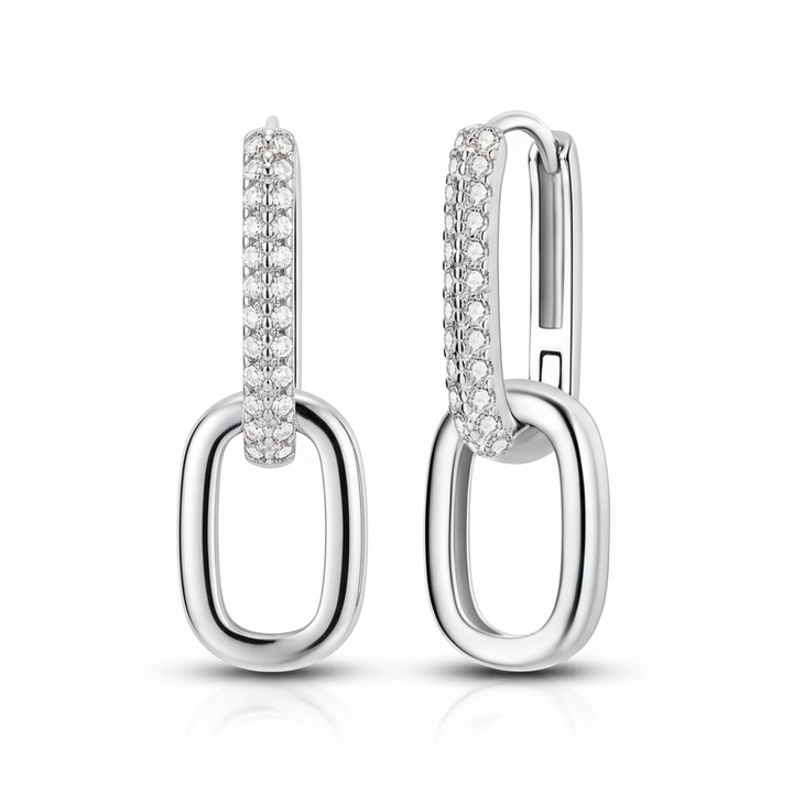 Pavé Link Drop Earrings