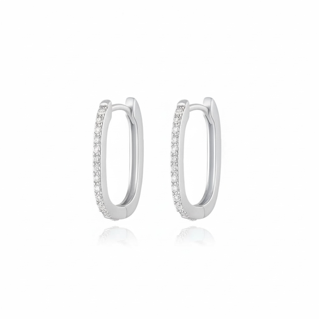 Vermeil Pavé Hoop Earrings