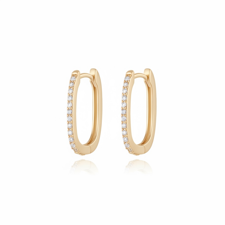 Vermeil Pavé Hoop Earrings
