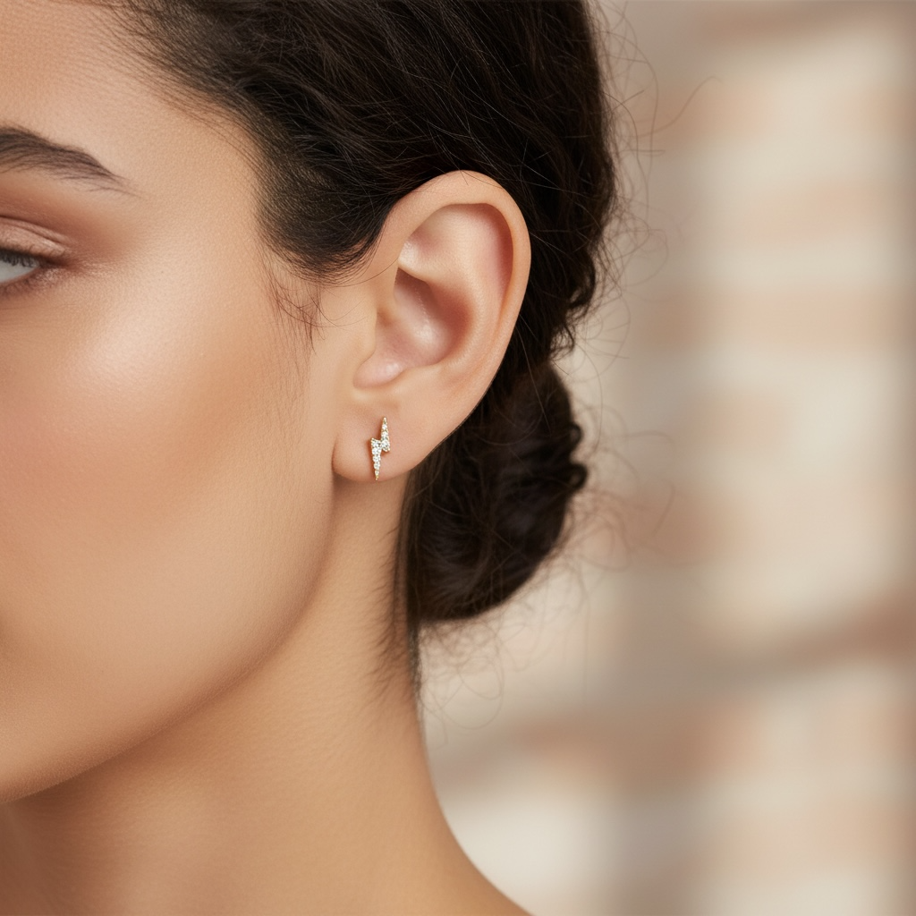 Lightning Bolt Stud Earrings
