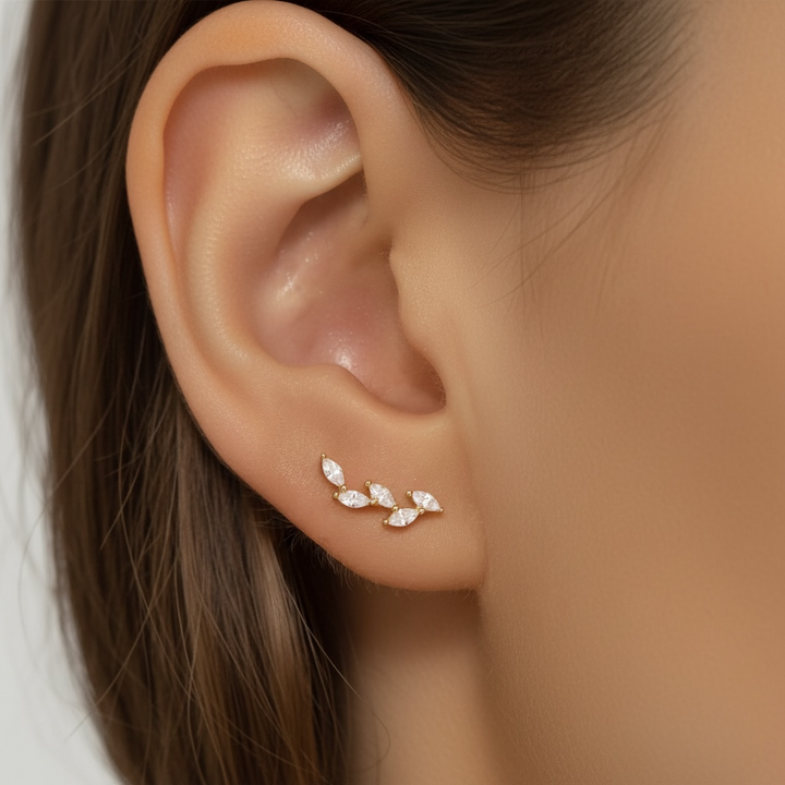 Single Leaf Ear climber Cartilage Earring
