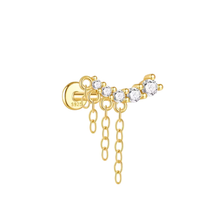 Single Chain Ear Climber | Dainty Cartilage Earring