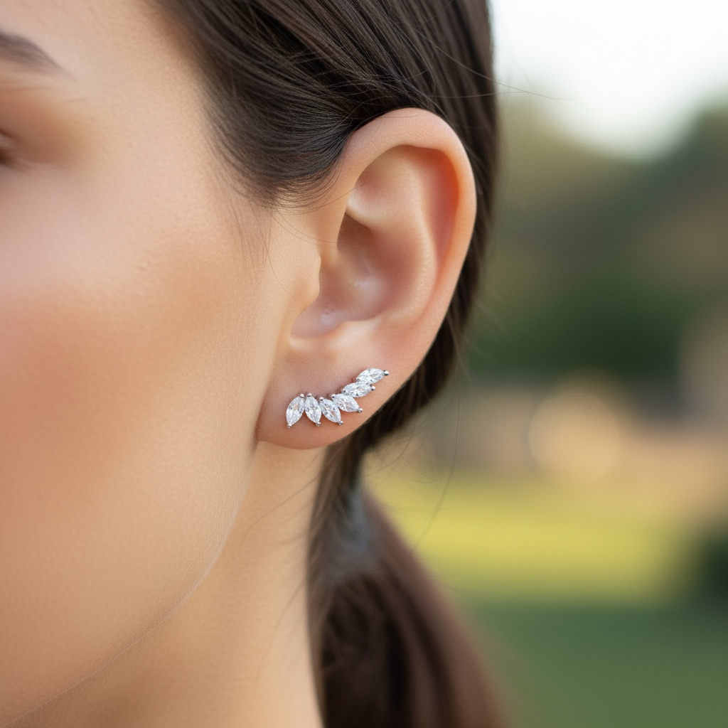 Marquise Crystal Ear Climbers